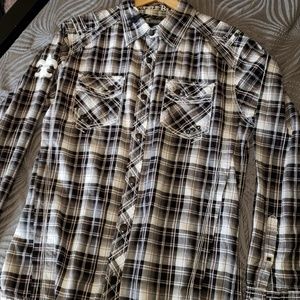 Men's Black Button-up Buckle Black Label Shirt